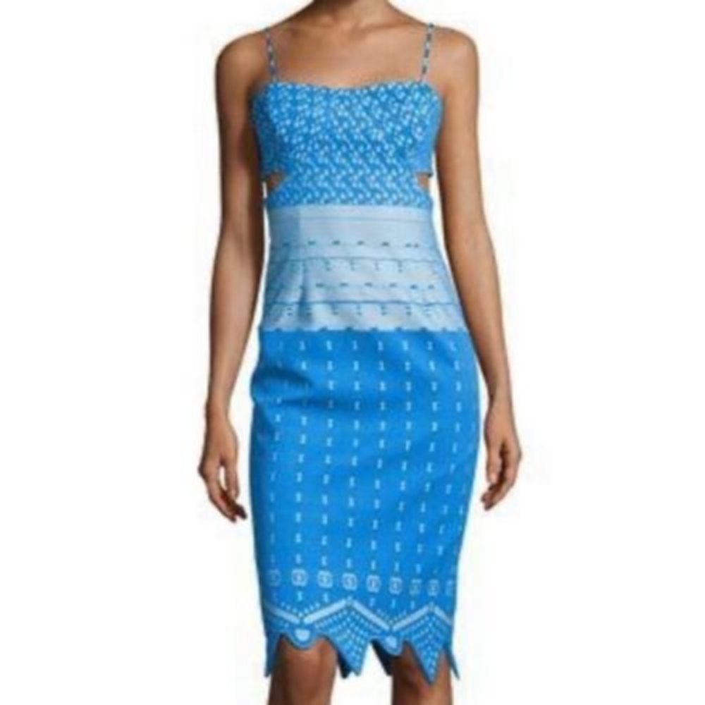 Jonathan Simkhai Midi bodycon Dress Spaghetti Straps Cut outs